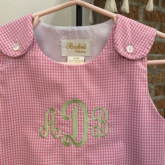 Rosalina Collection Infant Girls Monogrammed Romper size 24 months - Picture 7 of 16